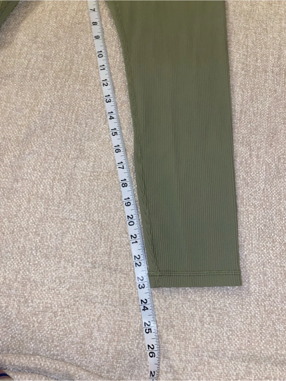 Athleta Elation Rib High-Rise 7/8 Tights Leggings - Eucalyptus Green - Size XL